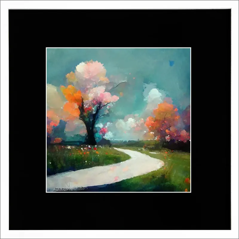 Fineartprint, signiert: "Landschaft mit Weg", Holger Mühlbauer-Gardemin, limitierte Edition auf Papier, Nr. 3/150 Wochenendangebot