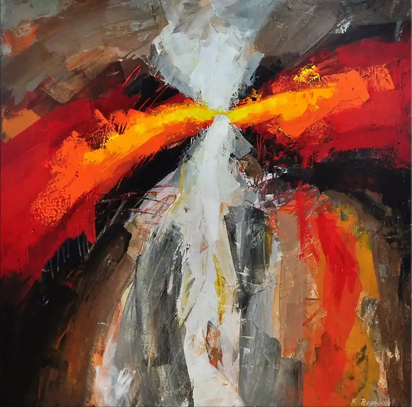 Moderne Acrylbilder von K. Boekhoff: "CONTACT II" Kostenfreie Lieferung