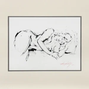 Top-Preis Zeichnung/Grafik auf Papier: "Die Ruhe II", A. Larrett, Original (Unikat)
