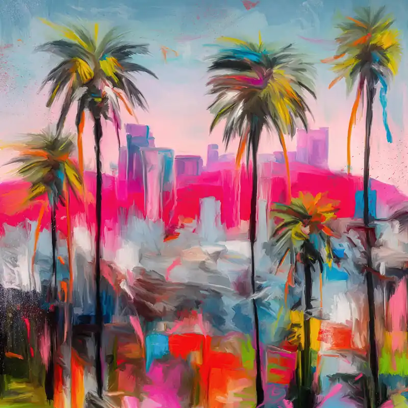 Kunstdruck, signiert: "Hollywood View", Holger Mühlbauer-Gardemin, Edition, Nr. 1/100 Sale