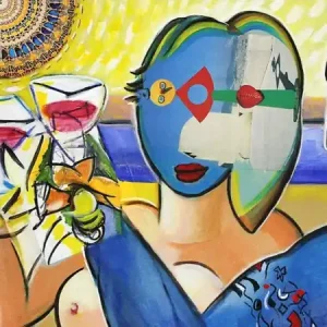 Preisreduziert Modernes Gemälde von K. Namazi: "Summer Day", Originalgemälde (Unikat) (A)