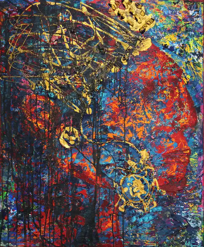 Unikat: "First Nations Chief", Originalgemälde, J. Fernandez, Acrylbilder Jetzt Kaufen