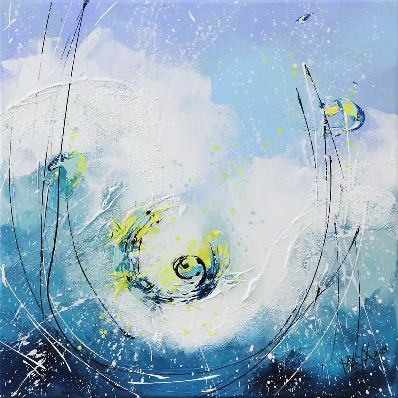 Maya: "Sommerlachen", Originale Acrylbilder (Unikat) Neu
