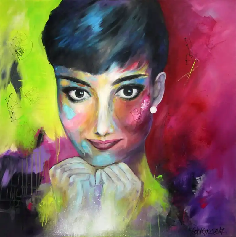 Moderne Malerei, M. Rathje: "Audrey", Originalgemälde (Unikat) Garantierte Lieferung
