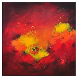Acrylgemälde, Maya: "FLIEßENDES FEUER" Super-Preis