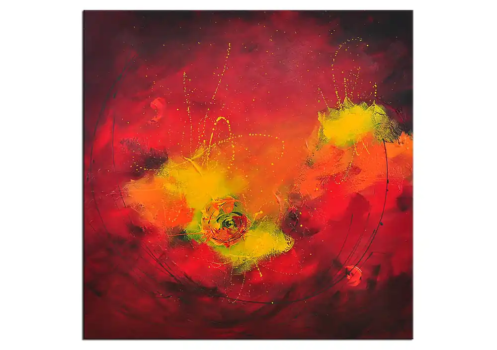 Acrylgemälde, Maya: "FLIEßENDES FEUER" Super-Preis