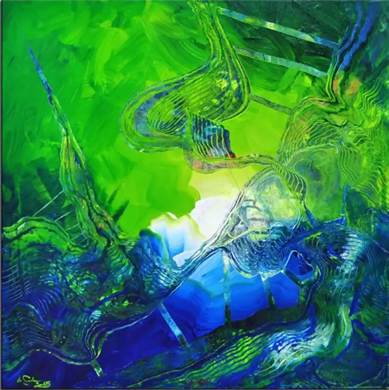 Knallerangebot Acrylgemälde, A.Garbe: "FREI II" (E)