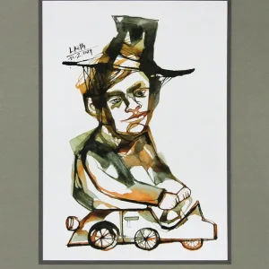 Finale Aktion L. Roth: "Bobby-Car". originale Grafik/Zeichnung (Unikat)