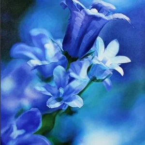 Kostenloser Versand Ölmalerei, Andy Larrett: "Blaue Glockenblumen"