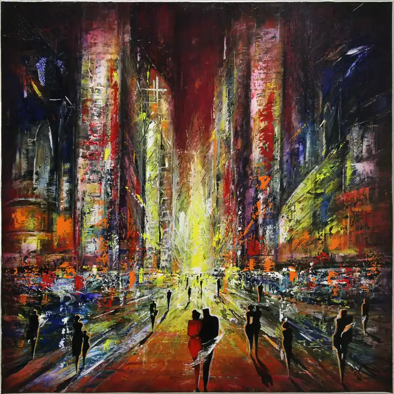 Online Kaufen Acrylgemälde: "Nights in Hongkong II", K. Namazi, Original/Unikat
