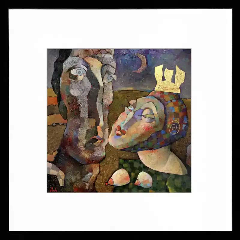 Geprüft Limitierte Edition auf Papier, A. Larrett: "Amazone und gefangener Krieger", signierter Fineartprint, Nr. 1/150