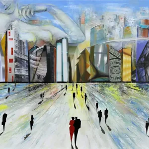 Markenprodukt Kunstdruck, signiert: "City of Dreams", K. Namazi, Edition, Nr. 1/100