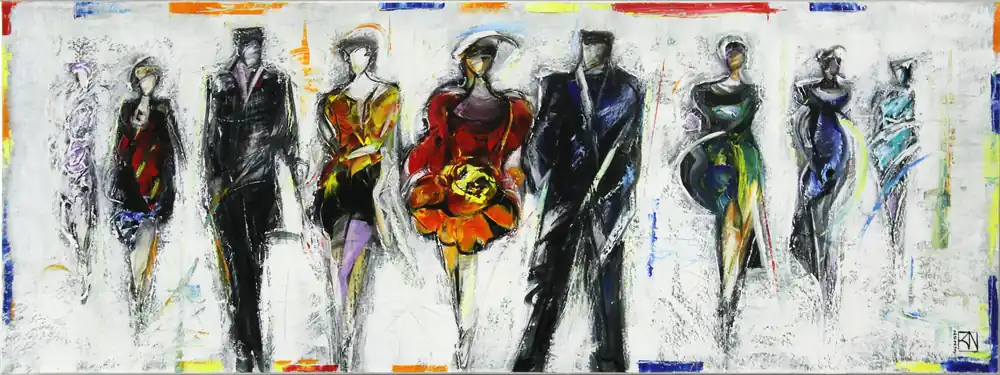 Neue Kollektion Acrylgemälde: "Fashion Week I", K. Namazi, Original/Unikat