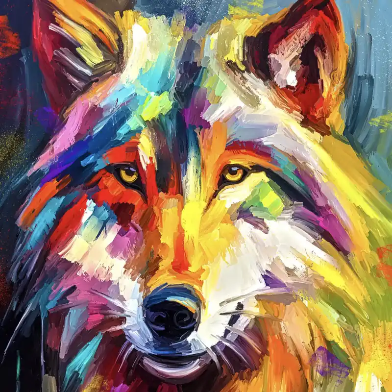 Moderne Pop Art: "Wolf", H. Mühlbauer-Gardemin, Original/serielles Unikat Günstig