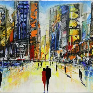 Originalgemälde: "Dreams of Singapore II", K. Namazi, Unikat Garantierte Lieferung