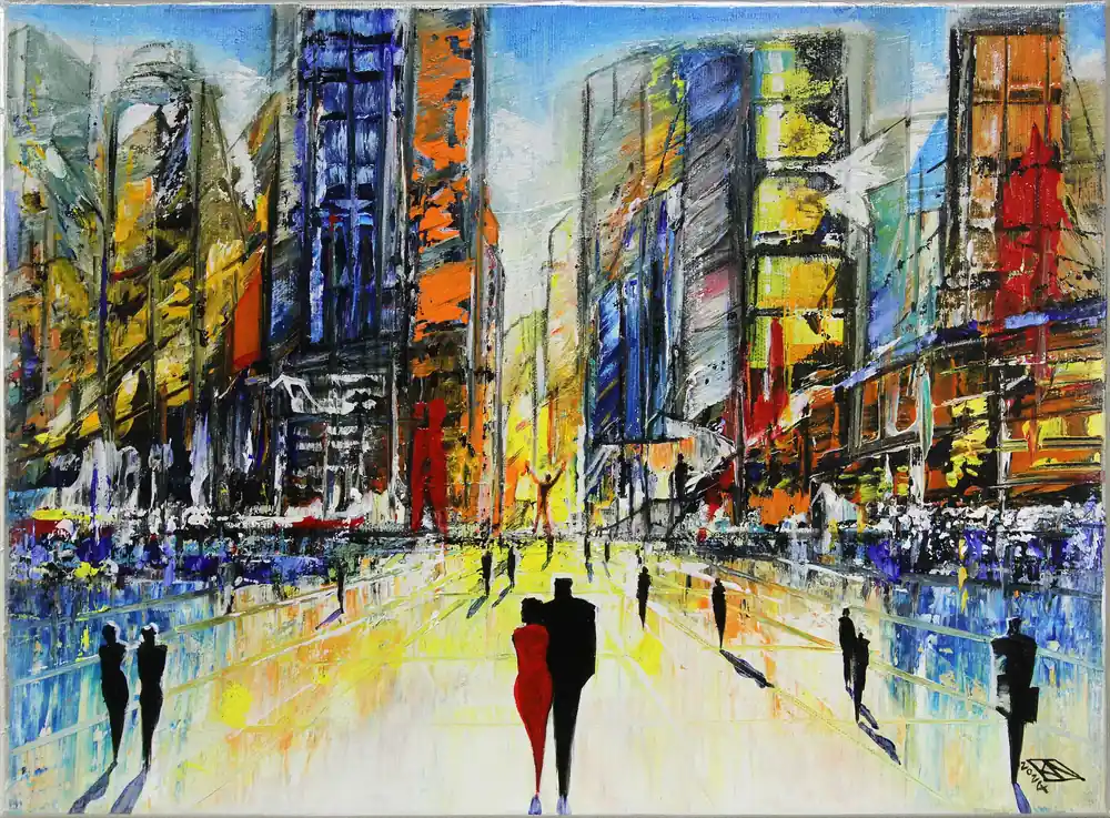 Originalgemälde: "Dreams of Singapore II", K. Namazi, Unikat Garantierte Lieferung