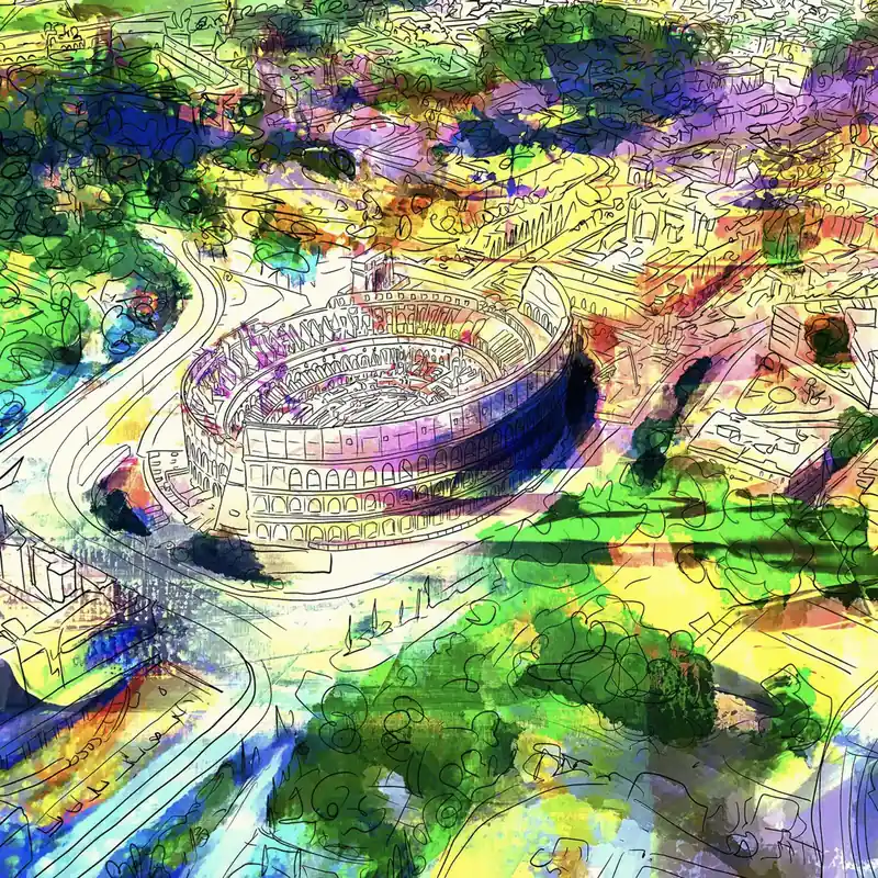 Wochenendangebot Moderne Pop Art: "Rom im Jahr 2021", H. Mühlbauer-Gardemin, Original/serielles Unikat