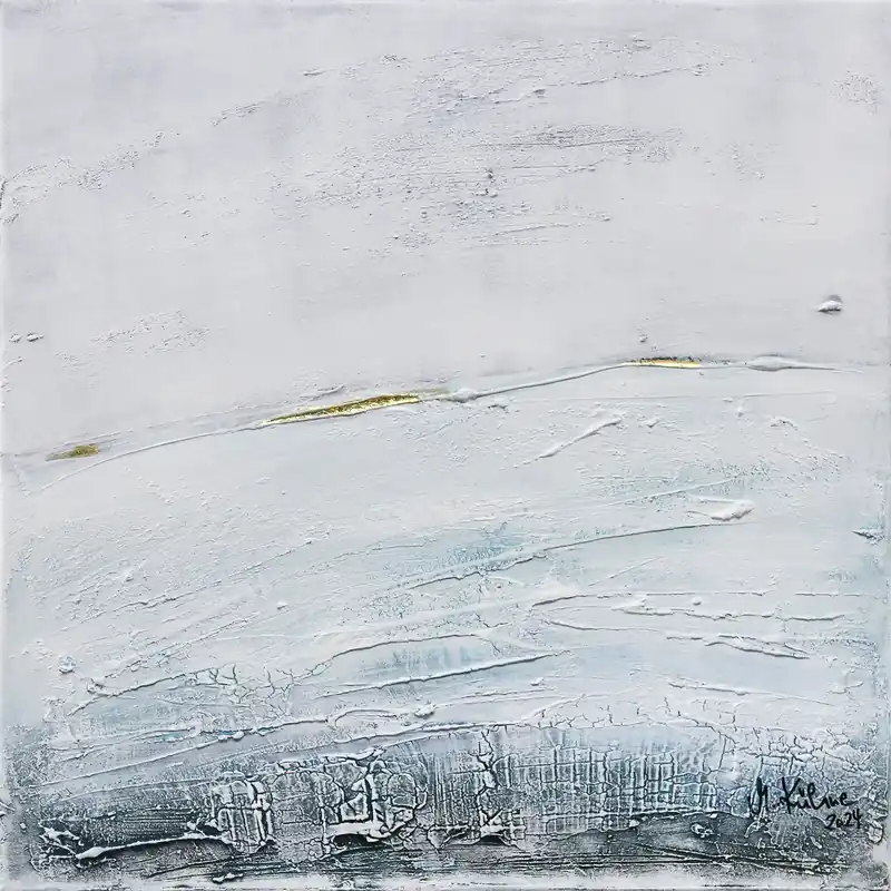 Neue Kollektion M.Kühne: "Winterlandschaft klein", modernes Originalgemälde (Unikat)