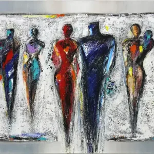 Wochenendangebot Acrylgemälde: "Family Meeting I", K. Namazi, Original/Unikat