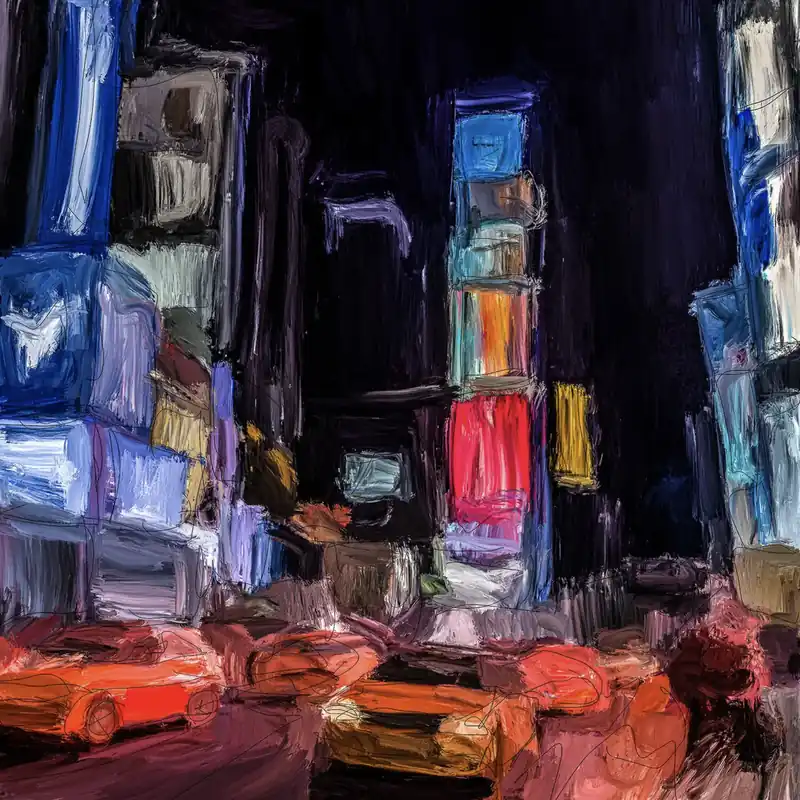 Ausverkauf Moderne Pop Art: "New York Time Square with Yellow Cap", H. Mühlbauer-Gardemin, Original/serielles Unikat