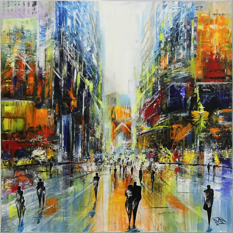 Meistverkauft Acrylgemälde: "Days in Hongkong I", K. Namazi, Original/Unikat