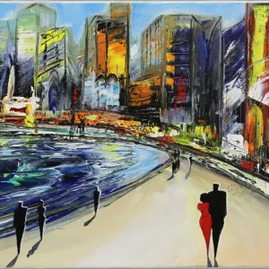 Originalgemälde: "Dreams of Singapore I", K. Namazi, Unikat Neue Kollektion