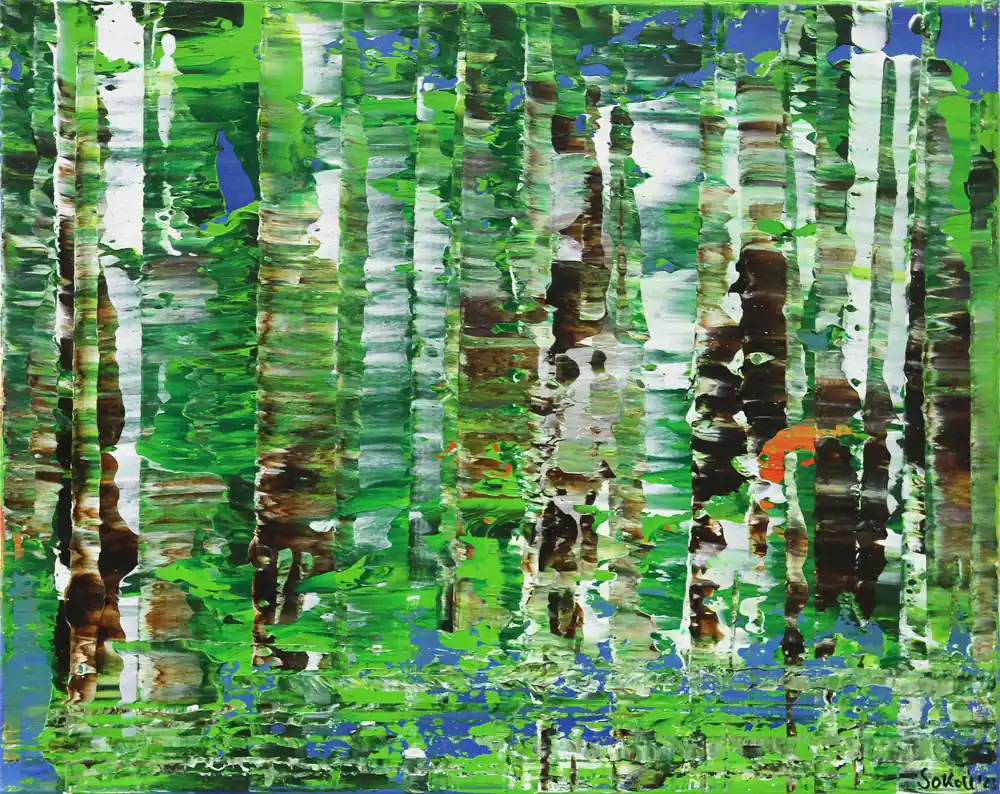 Kracherpreis K. Sokoll: "Birkenwald 1.0", Originalgemälde (Unikat)