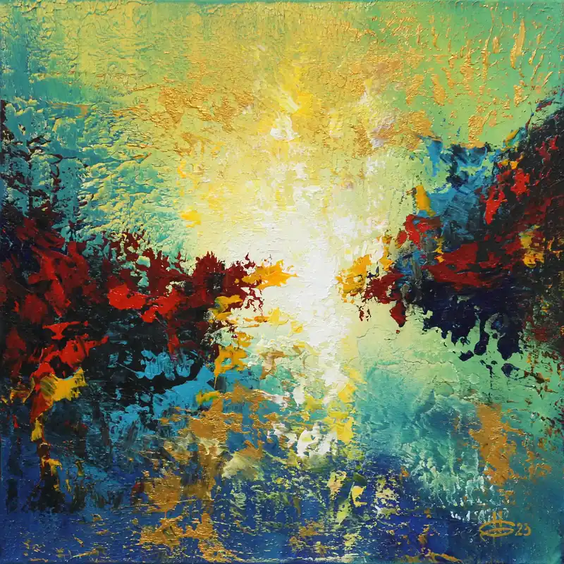 Originalgemälde: "Lichtsprung III", G. Hung, Unikat Neu