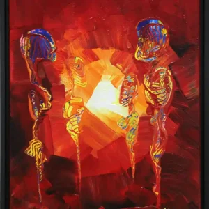 Moderne Originalkunst: "Familientreff I", J. Fernandez, Unikat Neue Kollektion