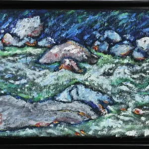 C. Blechschmidt: "Unten am Fluss", Original/Unikat, zeitgenössisches Ölgemälde Kostenloser Versand