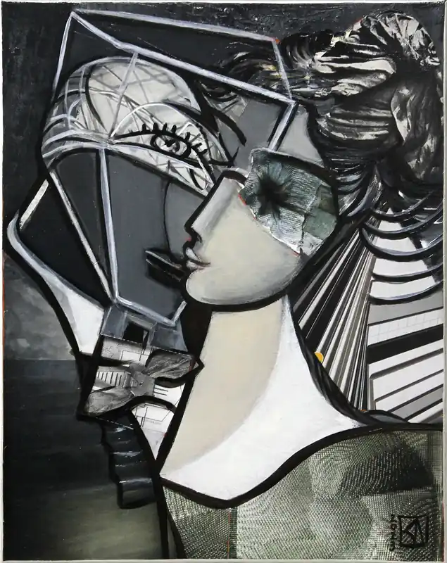 Moderne Kunst: "Monochrome Sinnlichkeit I", K. Namazi, Original/Unikat Finale Aktion