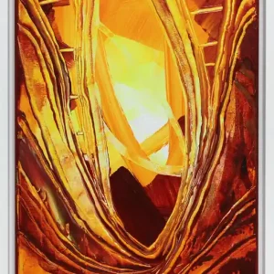 Moderne Originalkunst: "Feuerherz III", J. Fernandez, Unikat Knallerangebot