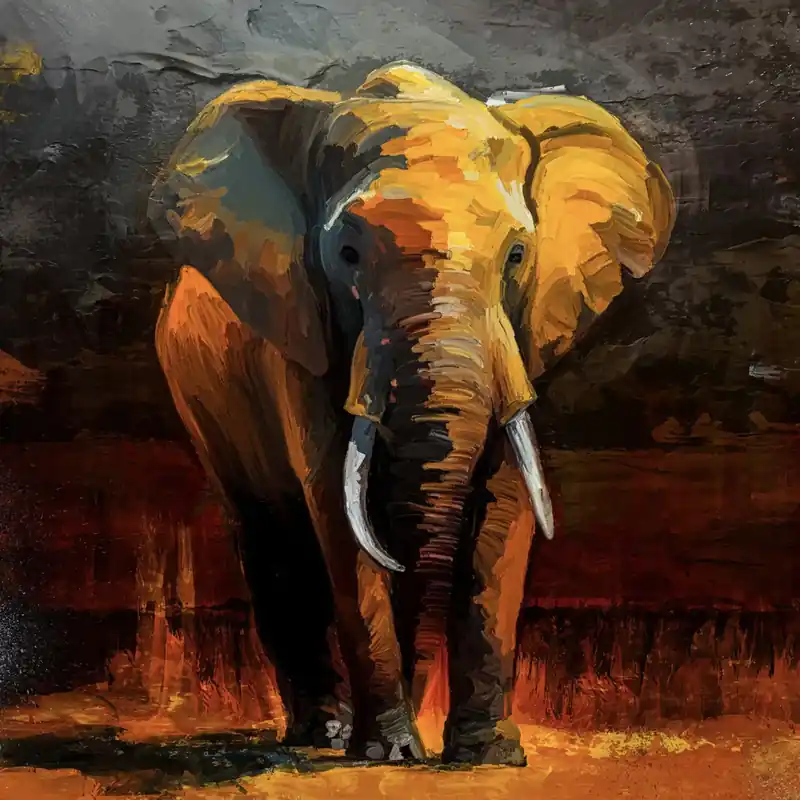 Heißes Angebot Moderne Pop Art: "Afrikanischer Elefant", H. Mühlbauer-Gardemin, Original/serielles Unikat