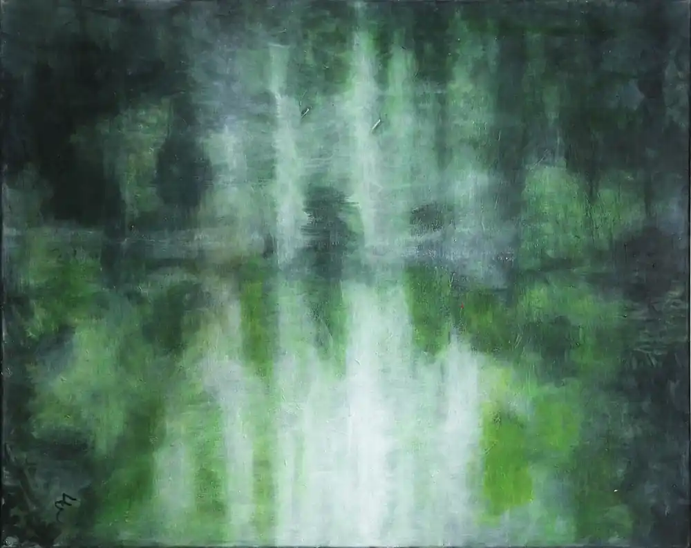 Billig Acrylgemälde: "Spiegelung", Original/Unikat, L. Wünsche
