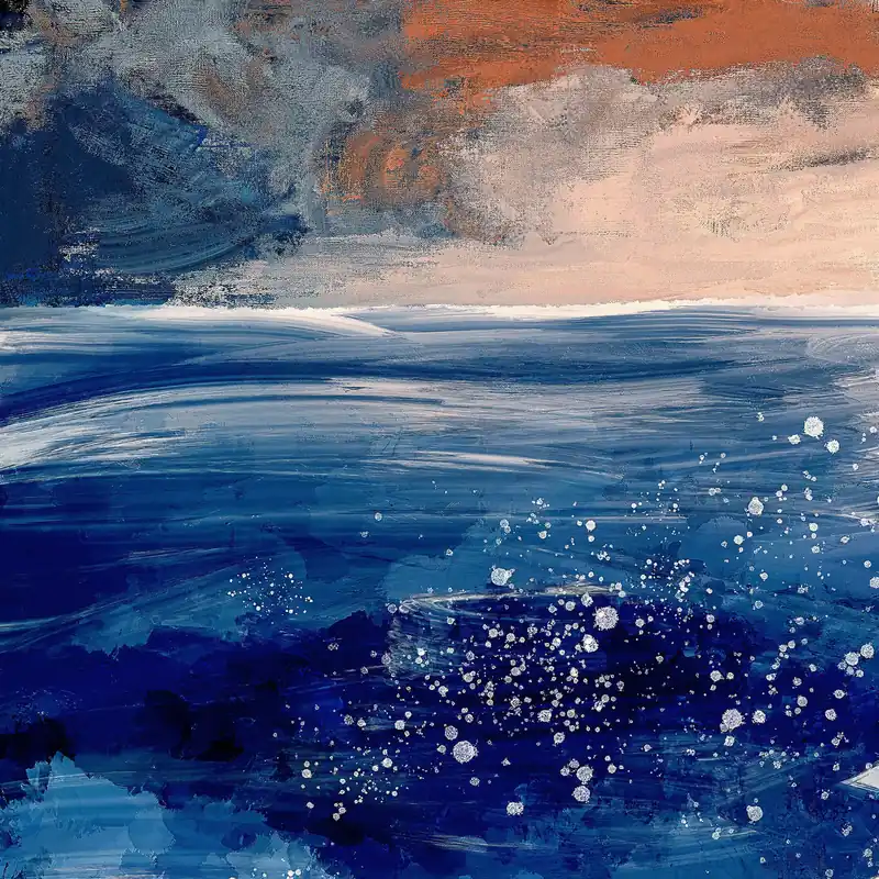 Kunstdruck, signiert: "Sturm an der Küste II", Holger Mühlbauer-Gardemin, Edition, Nr. 1/100 Bestpreis