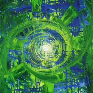 Abstraktes Originalgemälde: "Lebenskanäle IV", R. König, Unikat Markenprodukt