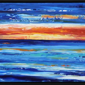 Moderne Originalkunst: "Balearic Sunset I (Torfbrücke)", J. Fernandez, Unikat Gratis Versand