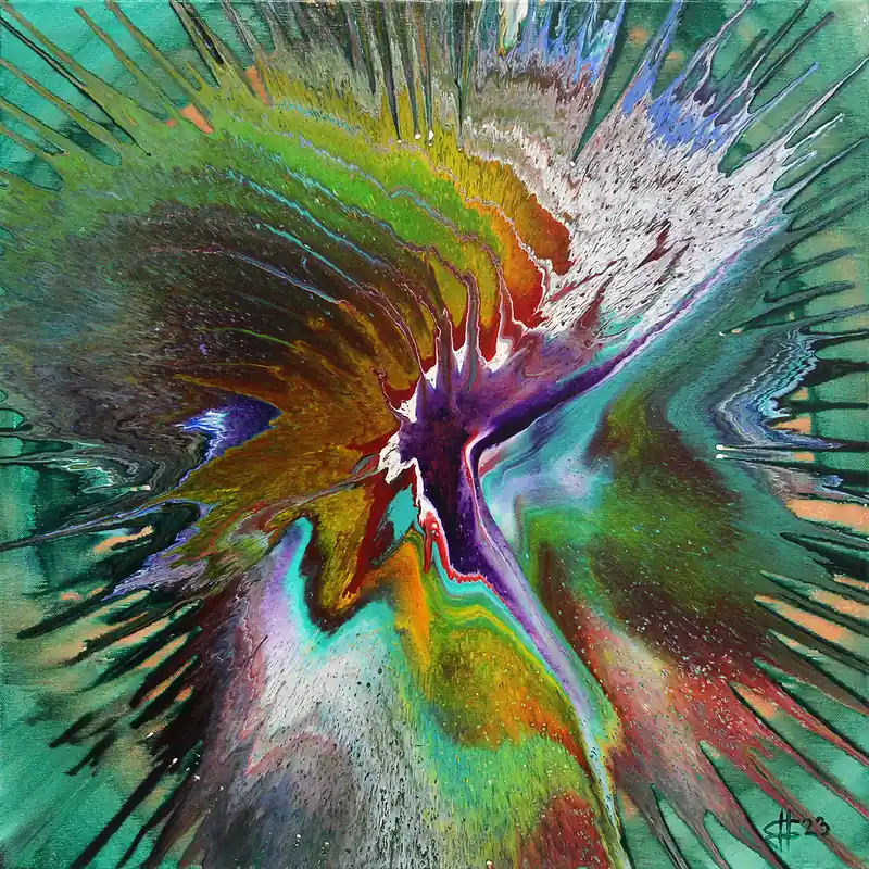 Nur Heute Originalgemälde: "Burning inside II", G. Hung, Unikat