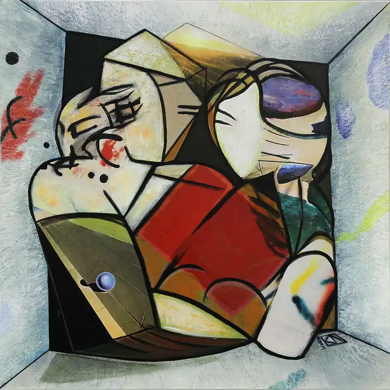 Unikat, modernes Gemälde, K. Namazi: "Sculptured Love V", Original Sonderangebot