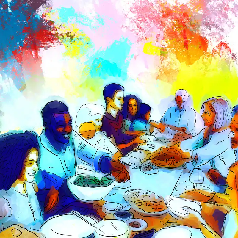 Moderne Pop Art: Family Diner, H. Mühlbauer-Gardemin, Original/serielles Unikat Bestpreis