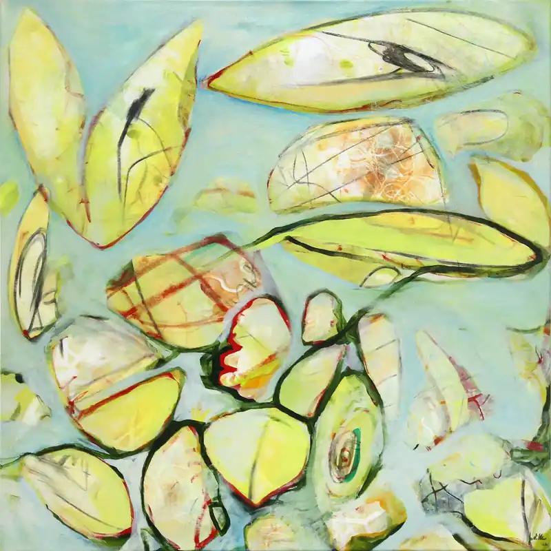 Expressversand Acrylgemälde: "Bachgewässer 1", Original/Unikat, J. Riemer