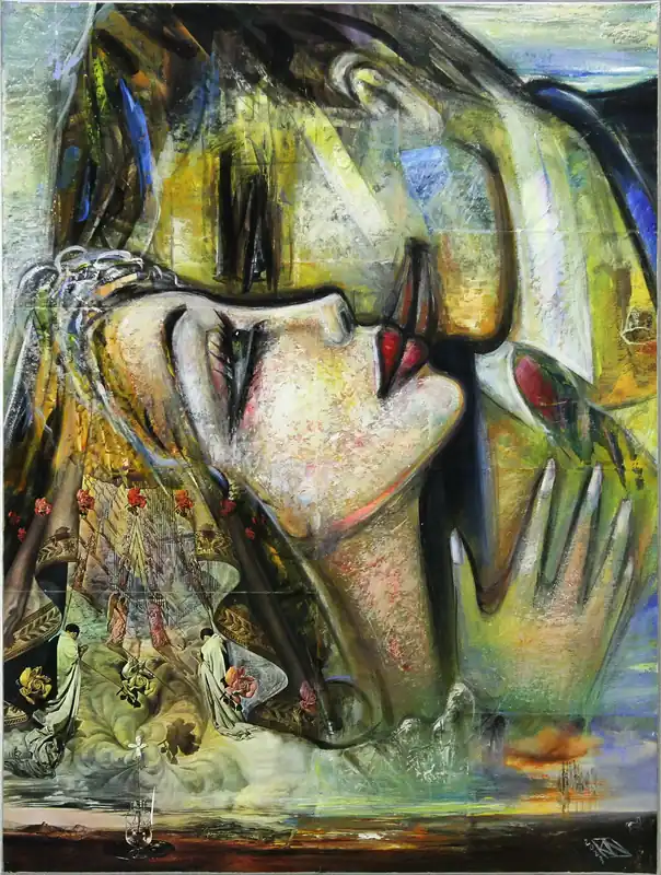 Moderne Kunst: "Wedding I", K. Namazi, Original/Unikat Kostenfreie Lieferung