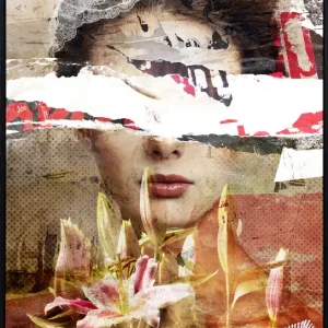 Echt D. Landô: "Bride", Unikat-Edition, digitale Kunst auf Aludibond