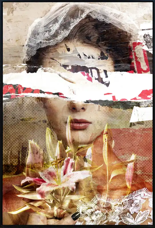 Echt D. Landô: "Bride", Unikat-Edition, digitale Kunst auf Aludibond