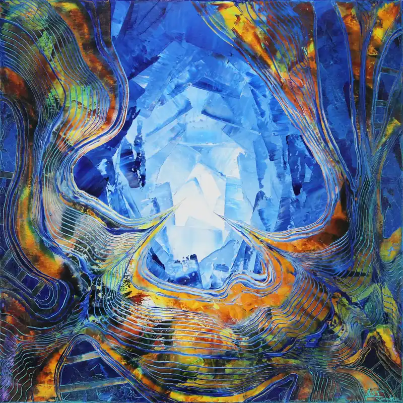 Unikat: "Inner Space II", Originalgemälde, J. Fernandez, Acrylbilder Echt