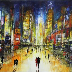 Neue Ware Acrylgemälde: "Nachtmarkt I", K. Namazi, Original/Unikat