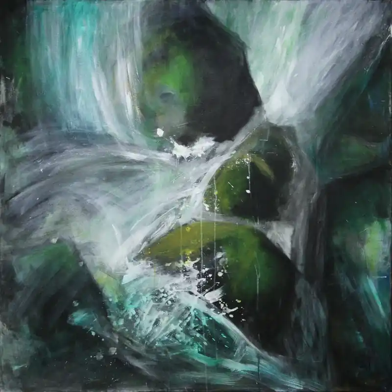Acrylgemälde: "Wildwasser III", Original/Unikat, L. Wünsche Günstig