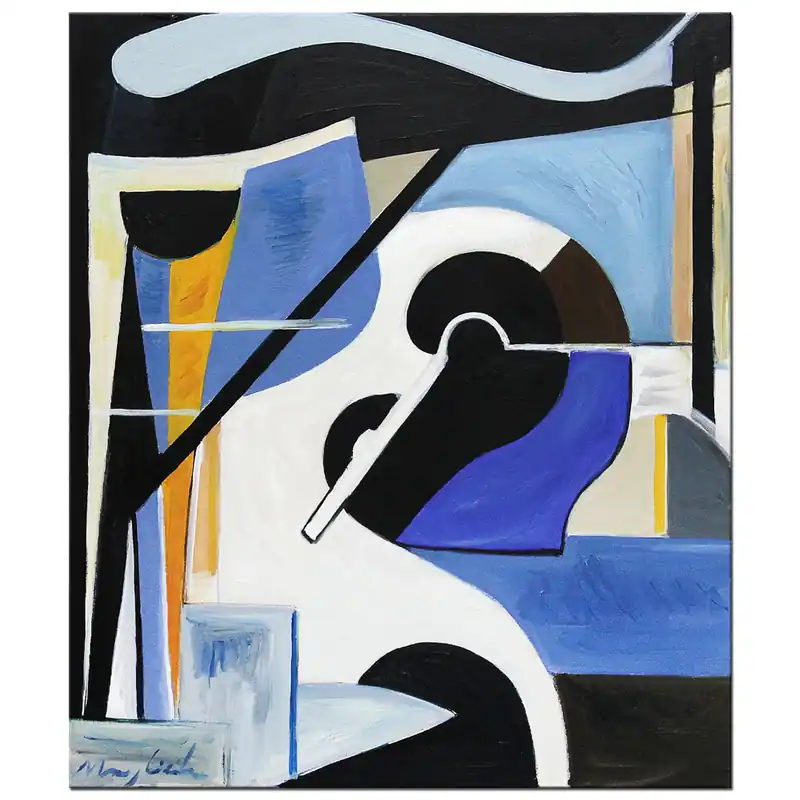Top-Seller M. Cieśla: "See in abstrakten Formen", Original/Unikat, expressionistisches Gemälde