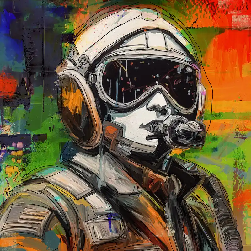 Top-Angebot Moderne Pop Art: "Pilotin", H. Mühlbauer-Gardemin, Original/serielles Unikat