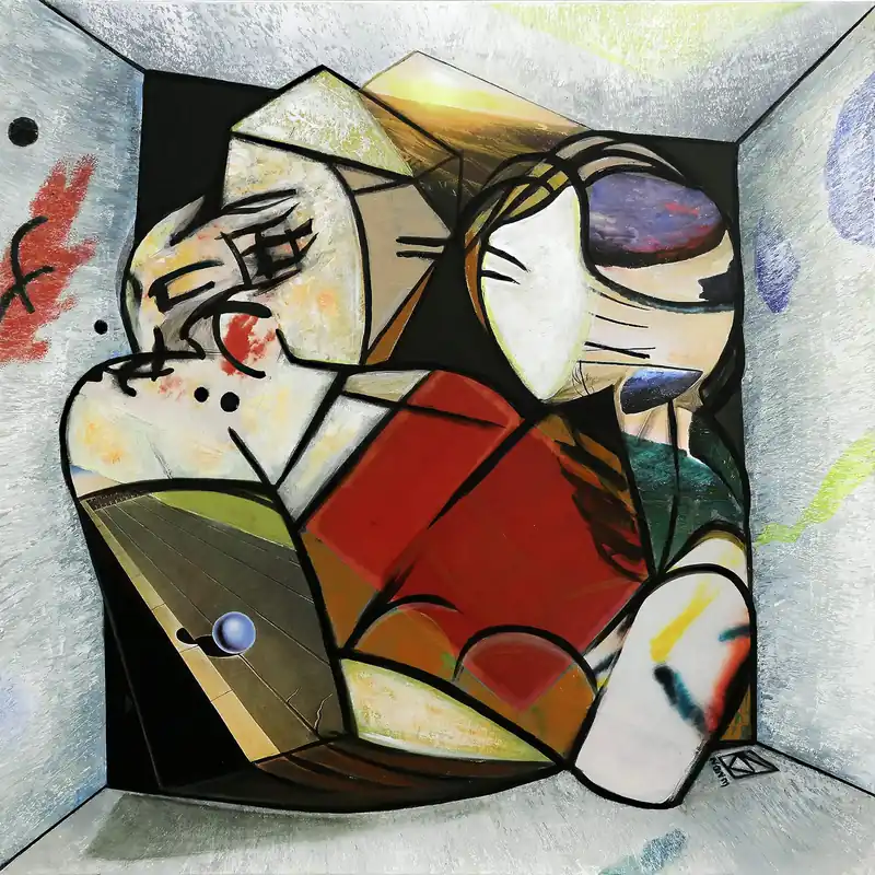 Echt Kunstdruck, signiert: "Sculptured Love V", K. Namazi, Edition, Nr. 1/100